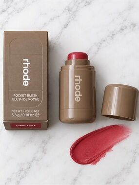 RHODE Candy Apple Pocket Blush Stick — Vibrant Pink-Red